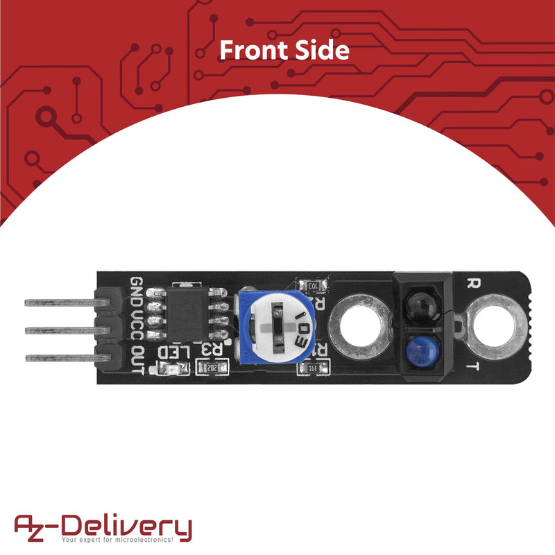 AZDelivery 3 x KY-033 Line Folger Line Tracking Sensor Module TCRT5000 Compatible with Arduino Includes E-Book