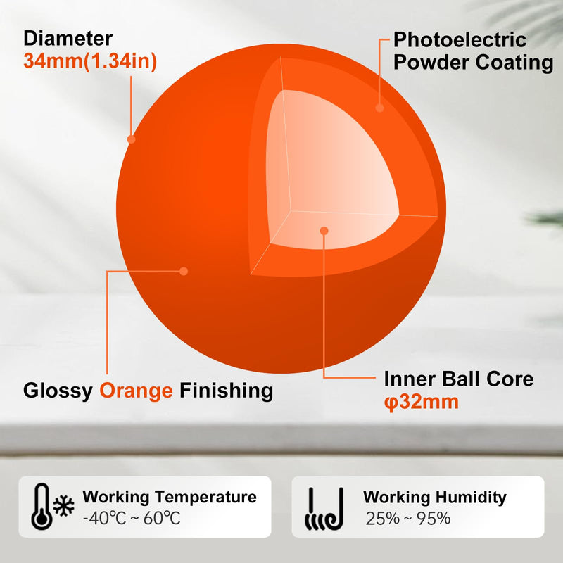 SANWA Wired Trackball Mouse GMATB44RN + Orange 34mm Trackball Replacement Ball Set, Computer Rollerball Mice, 400/800/1200/1600 DPI, Compatible MacBook, Laptop, Windows, macOS, Chrome OS