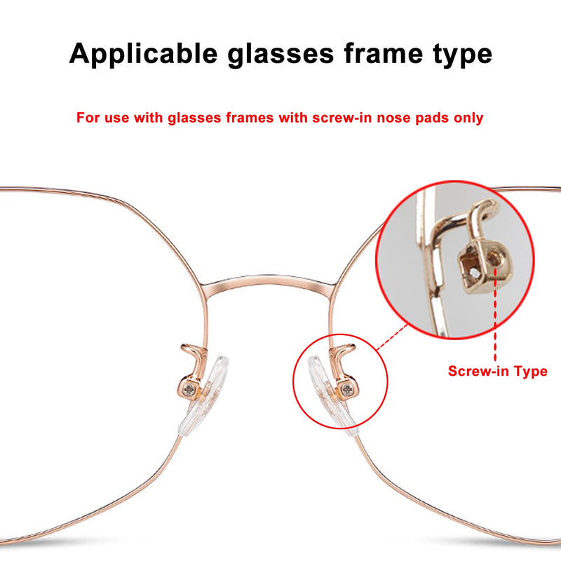 Eyeglasses Nose Pads, Upgraded Soft Silicone Air Chamber Eyeglass Nose Pads, 6 Pairs of Screw-in 15mm Glasses Nose Pad Set with Screws and Micro Screwdriver