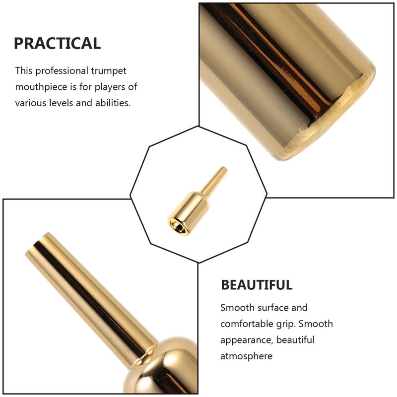SUPVOX Gold-Plated Trumpet Mouthpiece 3.42X1.02 Inch Professional Brass Instrument Accessory Replacement Part for Elegant Sound and Comfortable Play 8.7X2.6X2.6CM 3C