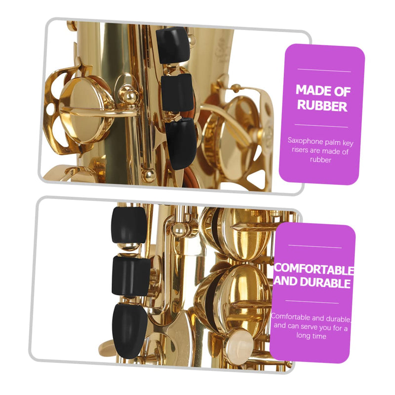 Silicone Side Key Covers 6pcs Saxophone Keypad Saxophone Side Key Cover Saxophone Key Risers Sax Side Key Covers Music Instrument Accessory Instrument Supplies Black Component 2.8x1.5cm