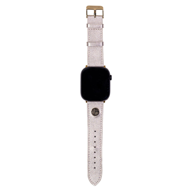 Lilly Pulitzer Genuine Leather Watch Band Sized to Fit 40mm, 44mm, 45mm & 46mm Smartwatches, Compatible with Apple Watch Series 1-6 and SE (Gold)