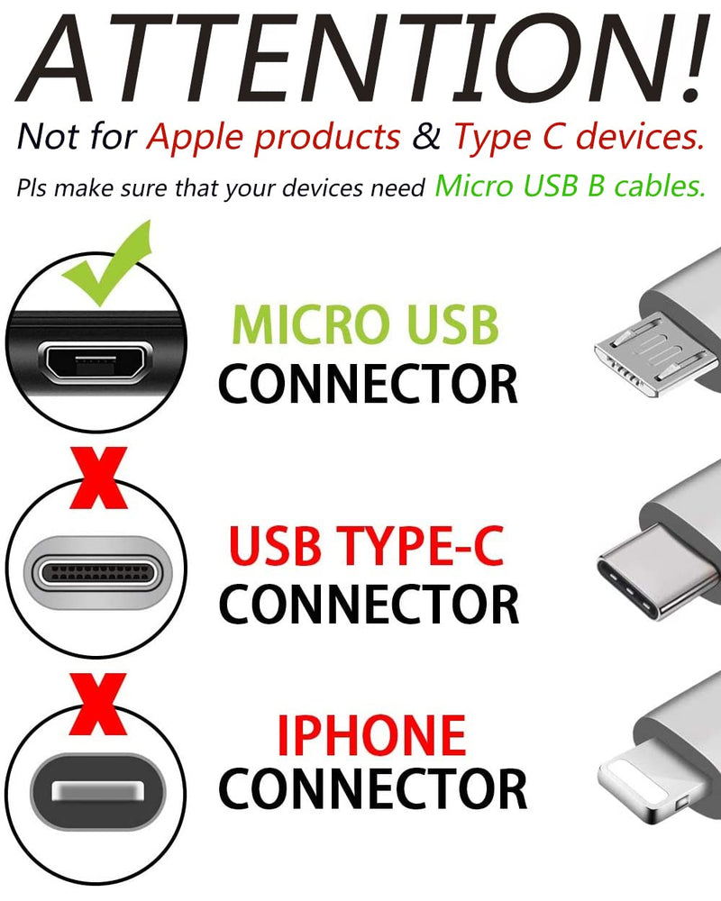 Micro USB Cable, 2 Pack [6FT, 6FT], Fast Charging Cable, High Speed Android Charging Cable, Android Phone Cable for Samsung Galaxy S7 Edge S6 S5 and More, Trustable Black 6ft-2