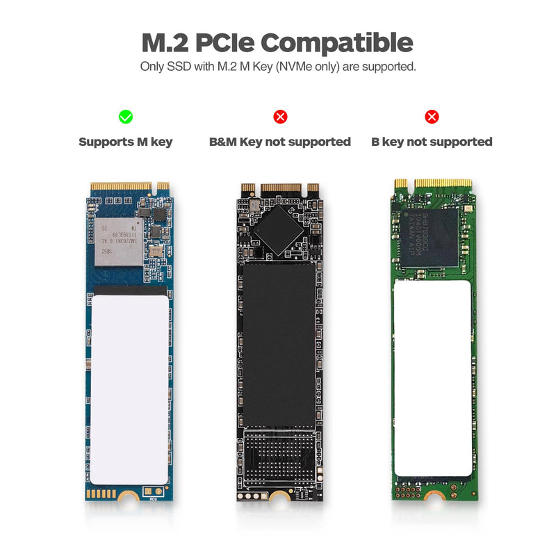 ELUTENG NVME to USB Adapter M.2 NVME Hard Drive USB3.1 Gen2 10Gbps USB to NVME PCI-E SSD Reader USB M Key Support UASP for 2280 2260 2242 2230 SSD (Only for M.2 NVME)