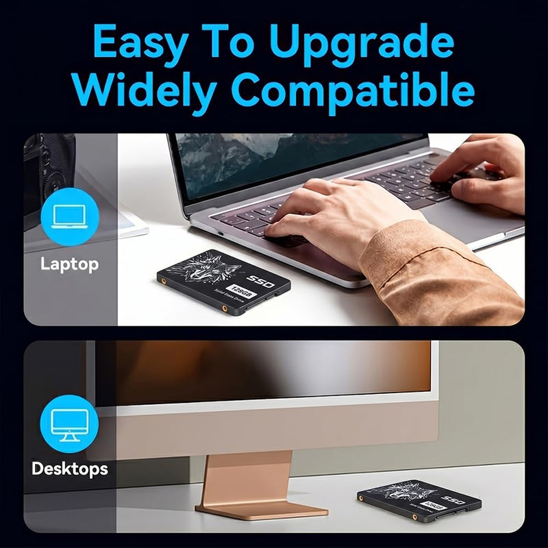 128GB SSD Internal Solid State Drive 2.5" SSD SATA III 6Gb/s, 550MB/s Read Speed 3D TLC NAND for Laptop and PC Desktop Performance Boost (Style E)