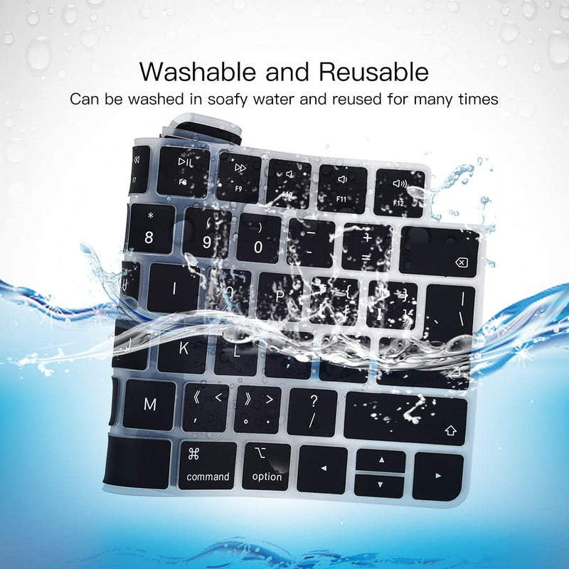 Ultra Thin Keyboard Cover for 2021 Newest Apple iMac 24 Inch Magic Keyboard with Touch ID A2449 Keyboard Cover Skin, 2021 iMac 24 Inch M1 Chip Magic Keyobard A2450 Keyboard Skin Accessories, Black