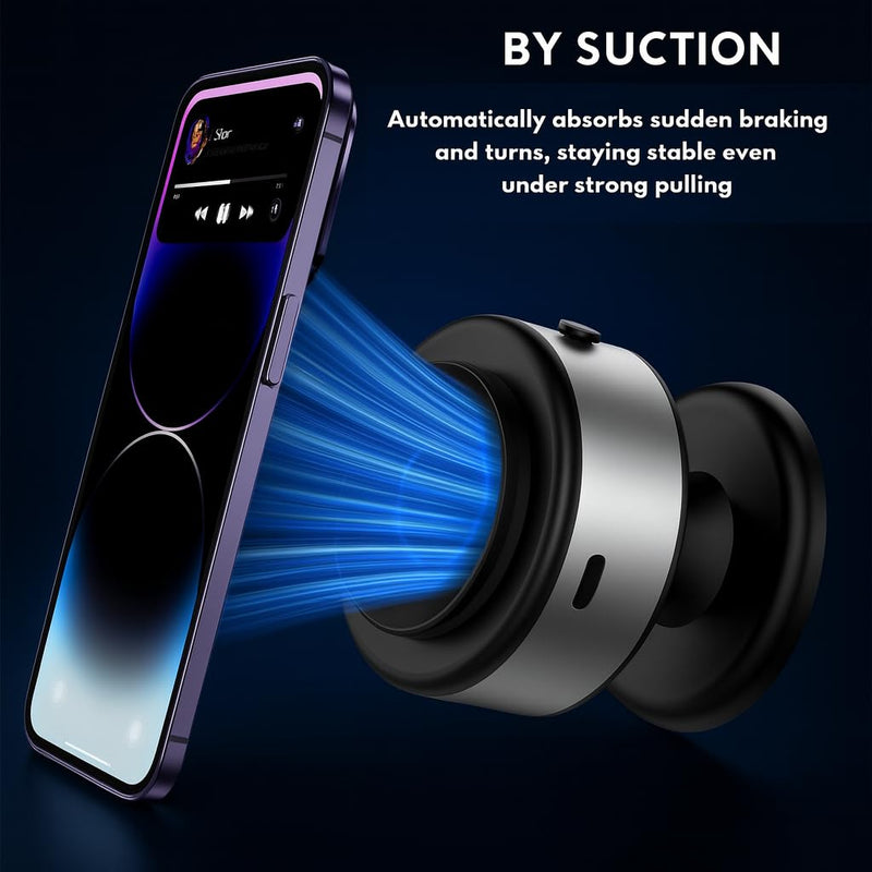 2in1 Automobile Holder Electric Sunction Mount with Wireless Charger Vacuum Absorption Car Phone Holder - 1 Piece White White Version 1