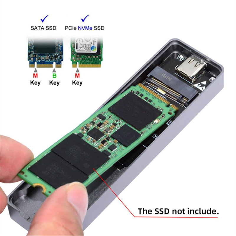Cablecc 20Gbps USB4 Type-C USB3.2 to M.2 NVME M-Key NGFF SATA SSD PCBA Enclosure 2280/2242/2230mm Adapter RTL9220 Chipset 20Gbps(22x80mm)