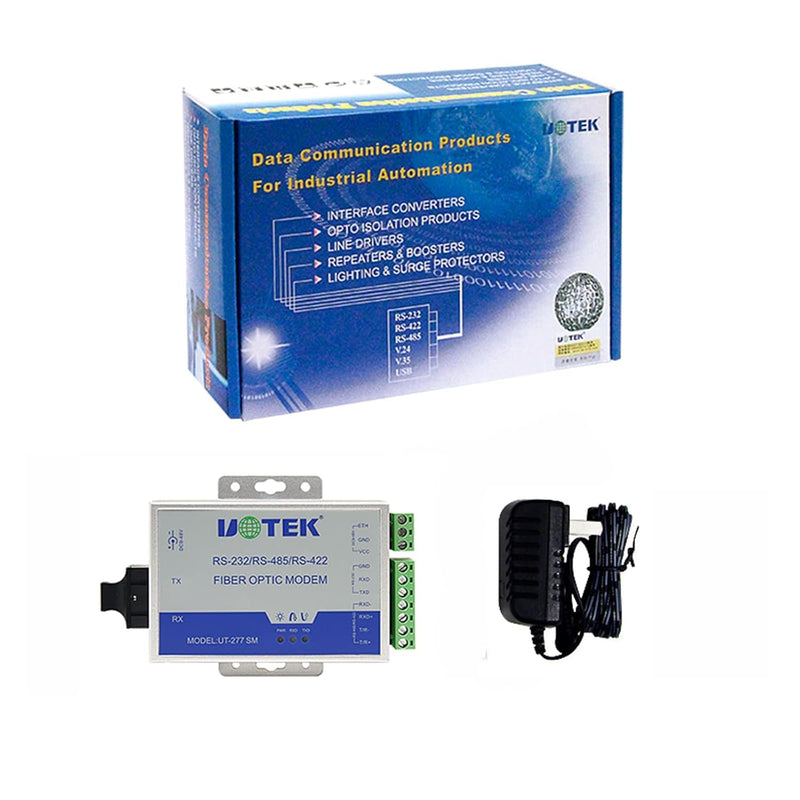 UTEK UT-277SM-ST RS-232/422/485 to Optical Fiber Media Converters