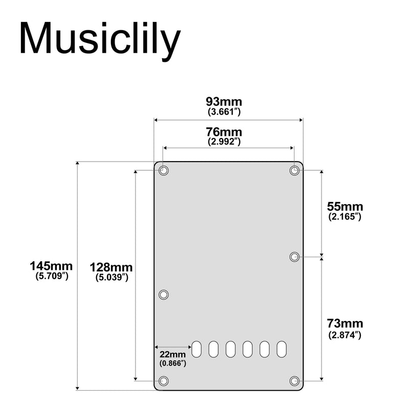 Musiclily Pickguard Strat Back Plate Tremolo Cavity Cover Vintage Style Backplate for Fender US/Mexico Made Standard Stratocaster Modern Style Electric Guitar,3Ply Black 3Ply Black