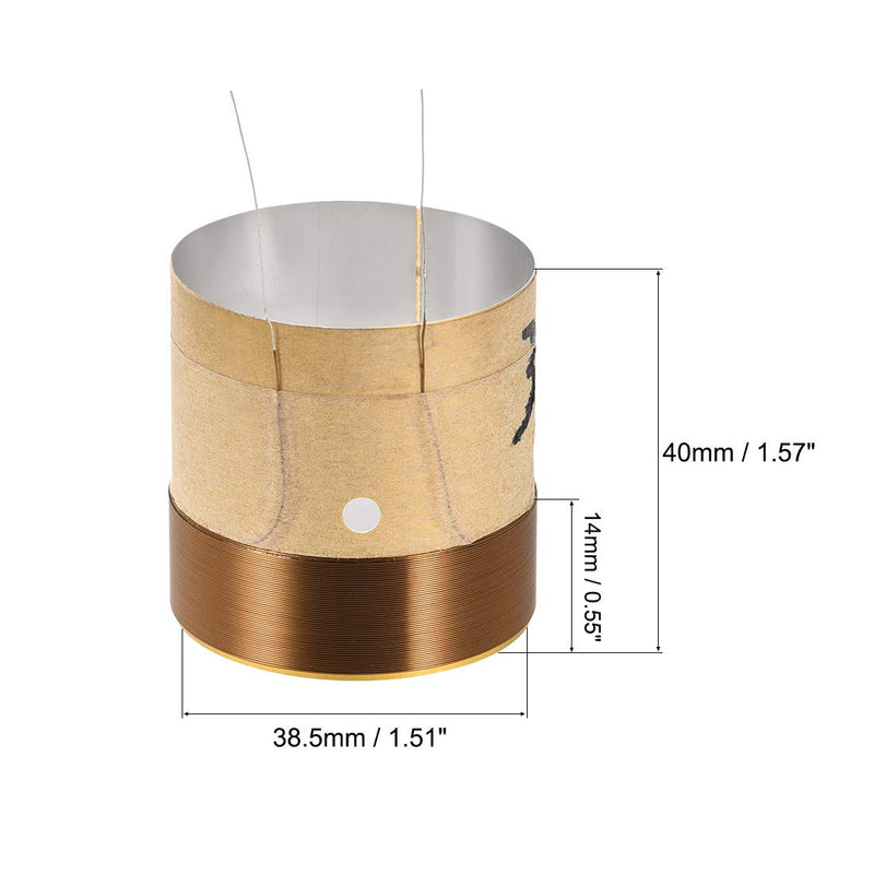 uxcell 2pcs 38.5mm 1.5" Woofer Voice Coil 2 Layers Round Copper Wire Bass Speaker Replacement