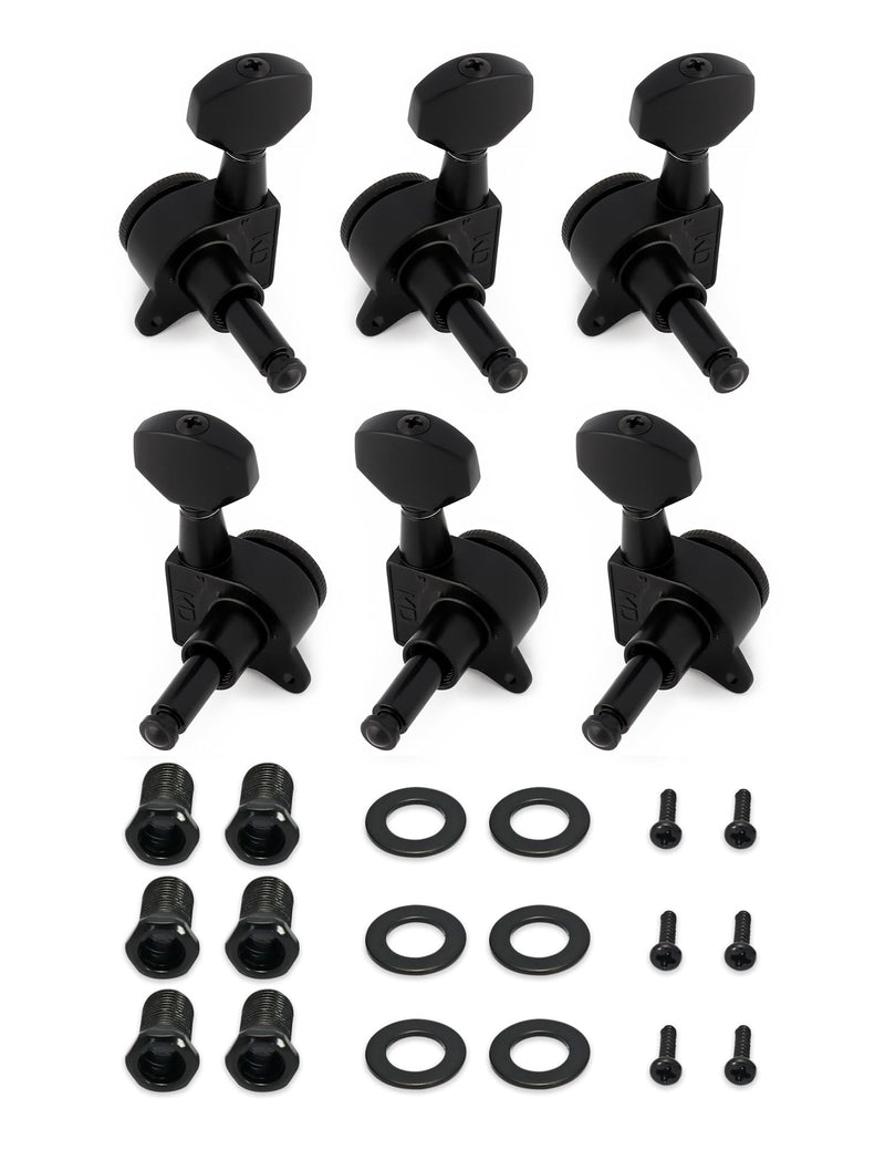 [AUSTRALIA] - Metallor Locking Guitar String Tuning Pegs 18:1 Gear Ratio Guitar Machines Heads Tuners Tuning Keys 3L 3R for ST TL LP SG Style Electric Guitar or Folk Acoustic Guitar Parts Replacement Black. 