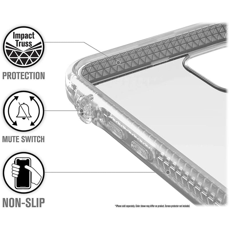 Catalyst - iPhone 11 Pro Case with Clear Back Case, 2M Drop Resistant, Shock Absorption System, Rotary Switch Switch, Wireless Charging, Lanyard- Clear piccola bright
