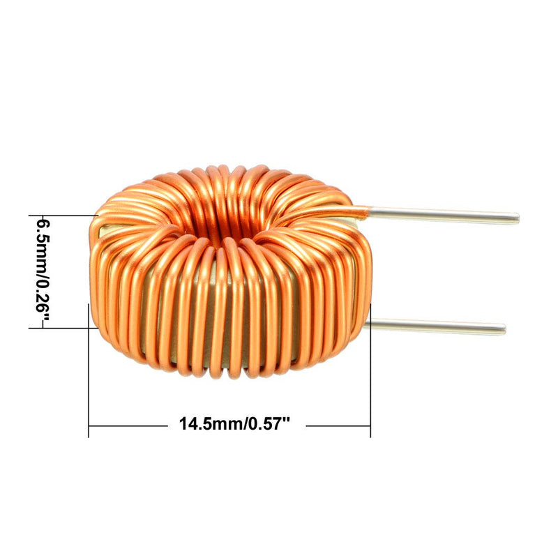 sourcing map 10 Pieces Horizontal Toroid Magnetic Monolayer Wire Inductor 100uH 3A Coil 10Pcs 100uH 3A