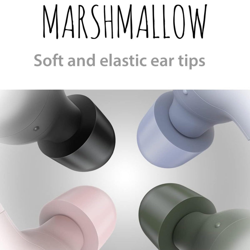 JVC Marshmallow True Wireless Bluetooth 5.3 Earbuds – 28H Battery, Memory Foam Earpieces for All-Day Comfort, IPX4 Water Resistant, Mic, Compact Case, for iPhone & Android Black