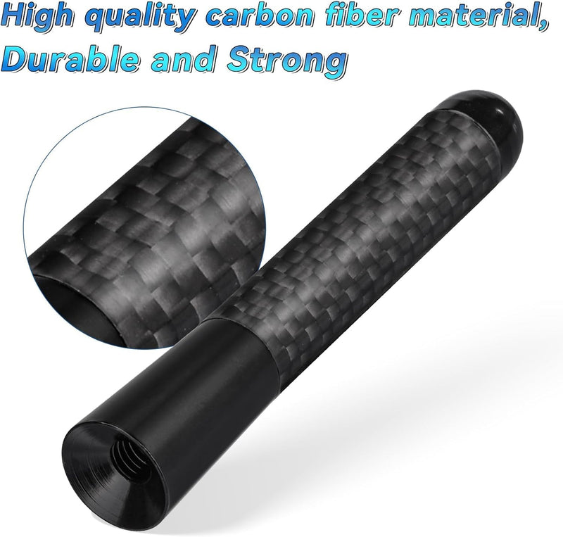 [AUSTRALIA] - 1 x Nismo Style Black 3.25" in / 83 mm Real Carbon Fiber Screw Type Short Antenna Replace Auto Car SUV 