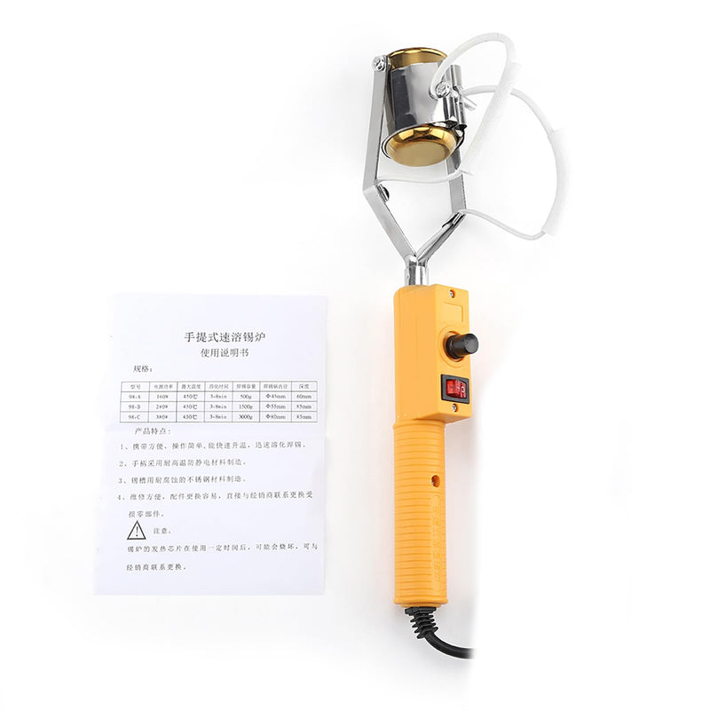 Electric Portable Soldering Pot Melting Tin Oven with Temperature Control, Fast Melting for Coil Pin Tin Plating (280W, European Standard 220V)