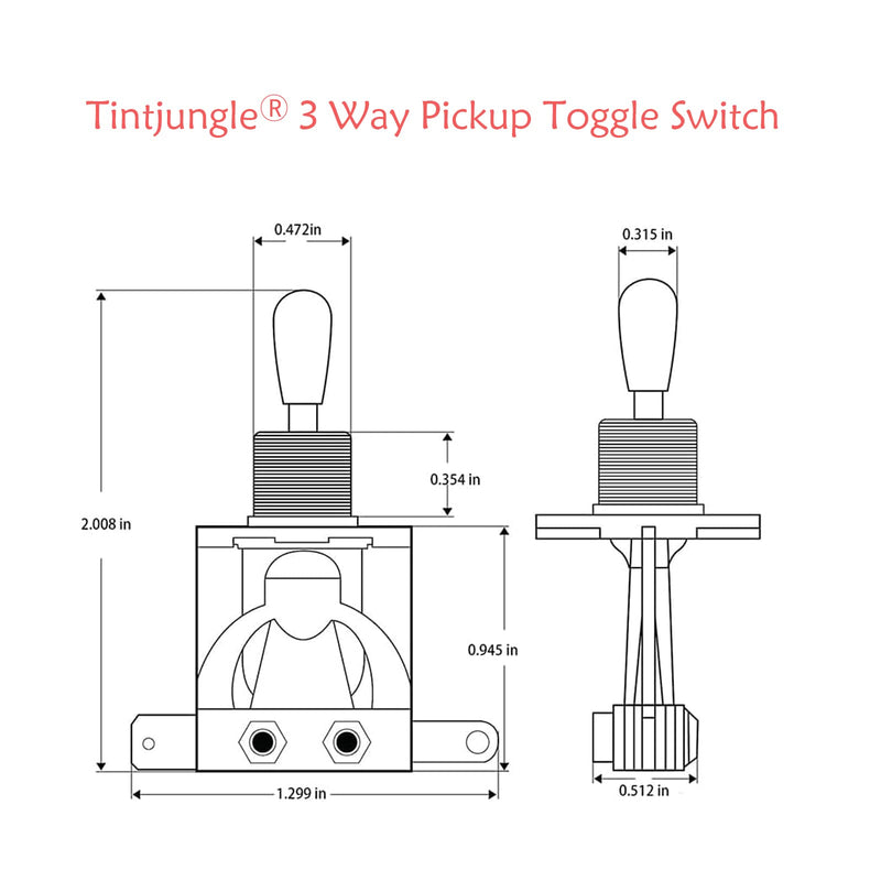 3 Way Short Straight Guitar Toggle Switch Pickup Selector with Tip Knob Caps Compatible with Gibson Toggle Les Paul Electric Guitars(Chrome Tip) Chrome Tip