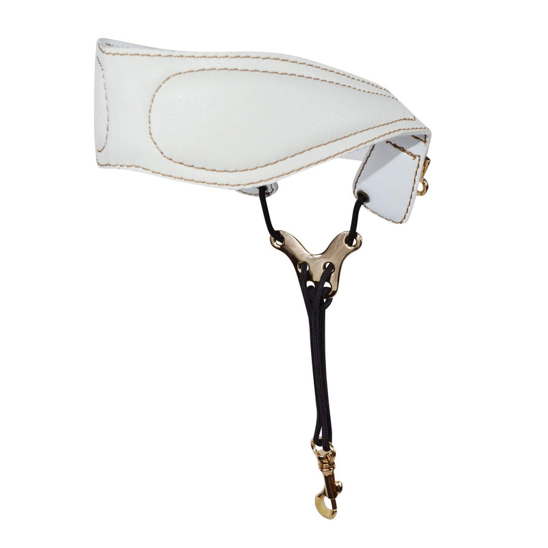 adorence Leather Saxophone Neck Strap - (Ergonomic, Breathable, Metal Swivel Snap Hook) Sax Neck Strap for Alto Tenor -White White