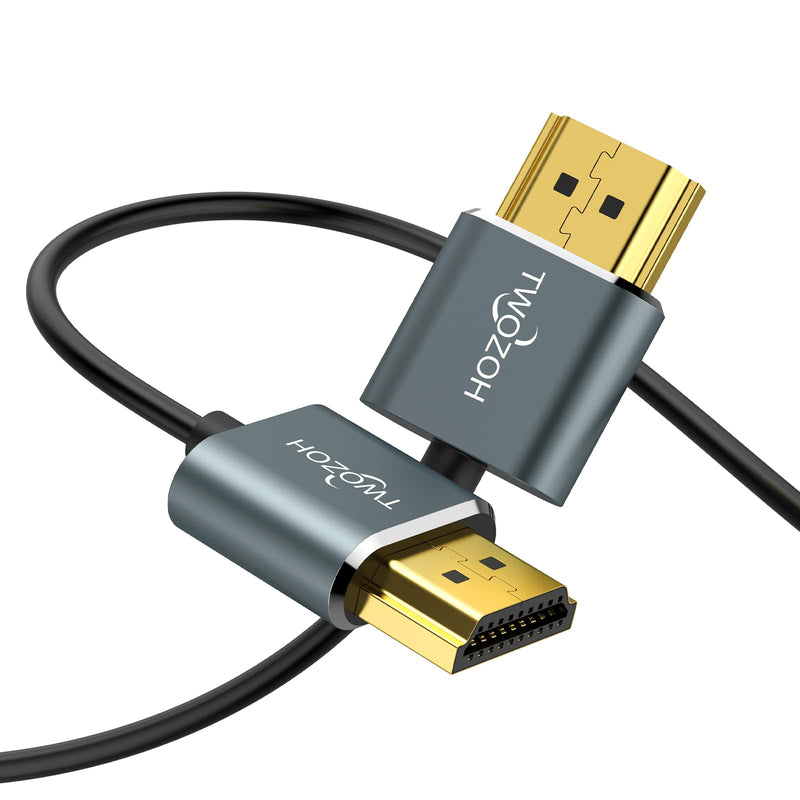 Twozoh Slim 4K HDMI Cable 6.6FT 10 Pack, Ultra Thin & Flexible Skinny HDMI to HDMI 2.0 Cord Support 4K/60HZ 18gbps Laptop, Monitor, PS5, PS4, Xbox One, Fire TV THIN HDMI 10-Pack