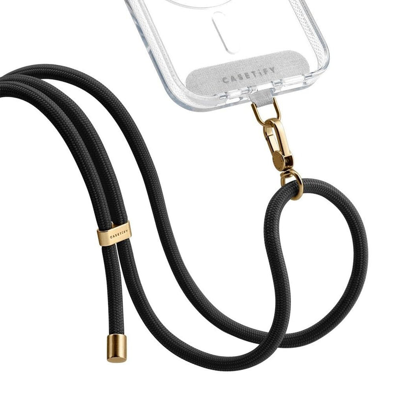 CASETiFY Rope Phone Strap with Card - Black (Gold)