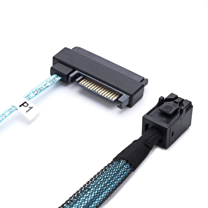 CableDeconn SFF-8643 Internal Mini SAS HD to (4) 29pin SFF-8482 connectors with SAS 15pin Power Port 12GB/S Cable (1M) (H0204) 1m