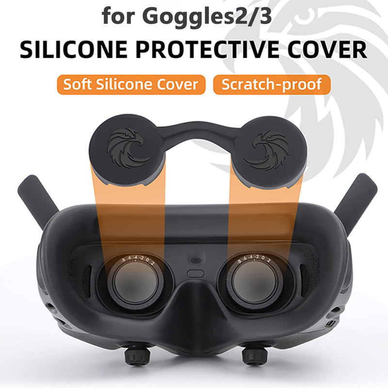 Lens Protective Cover Cap for DJI Goggles 3 Silicone Protector Cover Case Dust Cover Compatible for DJI Avata 2 Goggles 2/3 Accessories