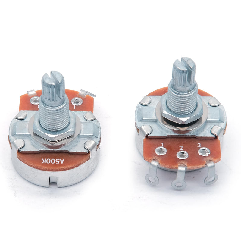 4PCS Guitar Large Potentiometer Audio Volume Taper Pots for Electric Guitar or Bass Guitar (Long 18mm Shaft A500K B500K) Long 18mm Shaft A500K B500K