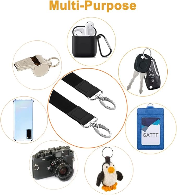BFSD·DM Phone Lanyard,Cell Phone Lanyards for Around The Neck,Adjustable Nylon Phone Strap Crossbody Compatible with Most Smartphones with Full Coverage Case(Black) Black