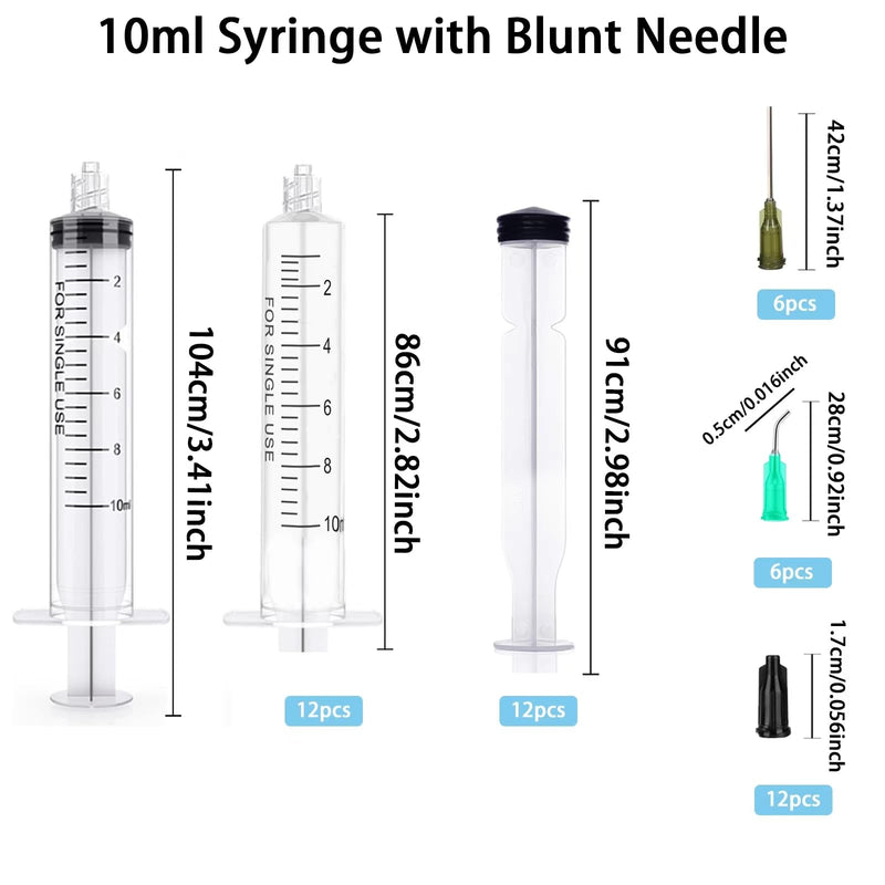 10 ml Plastic Syringe with Needle Pack of 12 Syringes Measuring Liquids Durable Colostrum Syringes Versatile Dosing Syringes Reusable Liquid Syringe Measuring Syringe for Garden & Pet Care