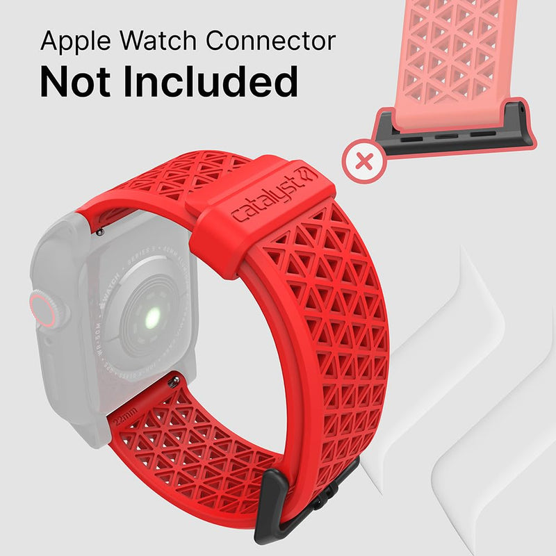 Catalyst - Apple Watch Series 6/5/4/SE (Gen 2/1), 38/40/41mm - Sport Band, Buckle Edition, Hypoallergenic, Breathable, Sports Wristband Replacement Band Without connectors - Army Green Red