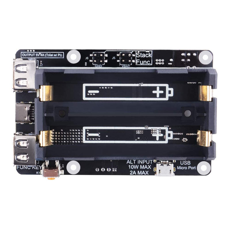 GeeekPi Raspberry Pi UPS V5 Power Supply Uninterruptible UPS HAT,Support 18650 Battery Charger Power Bank Power Management Expansion Board 5V for Raspberry Pi 4B/3B+/3B/2B/B+/B/A+/A
