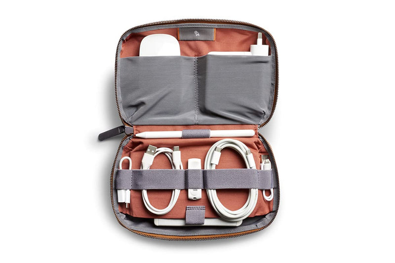 Bellroy Tech Kit (Tech Accessories Organizer Pouch, Zipper Closure Design, Stores Power Bank, Phone Charger, Cables & More, Internal) Bronze