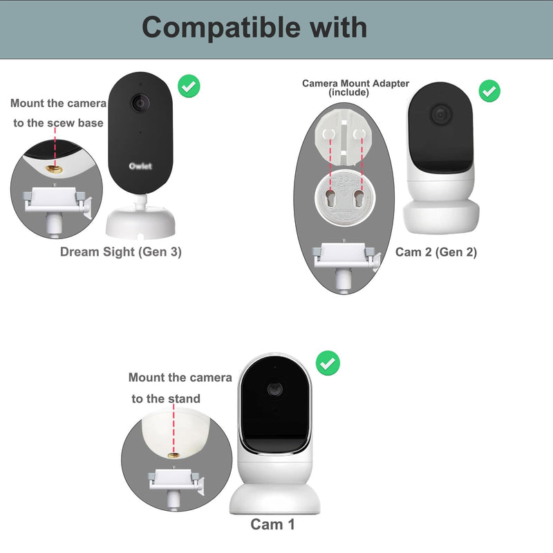 Baby Monitor Holder Mount for Owlet Cam Dream Sight (Gen 3)/Dream Duo (Gen 2)/Cam (Gen2)/ (Gen 1) 33" for Owlet Baby Monitor