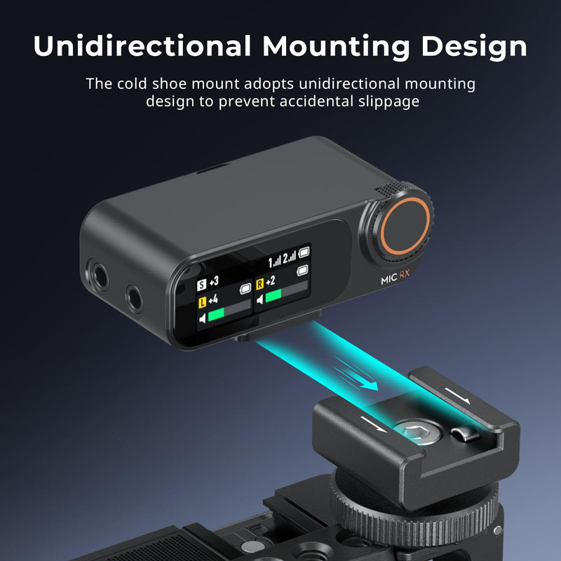 [AUSTRALIA] - SmallRig Cold Shoe Mount Adapter for Wireless Microphone, for DJI Mic / Mic 2, for RODE Wireless Go II, for Saramonic BLink 900 B, for Hollyland C1, with 1/4"-20 Threaded Hole, Anti Drop Design - 4822 