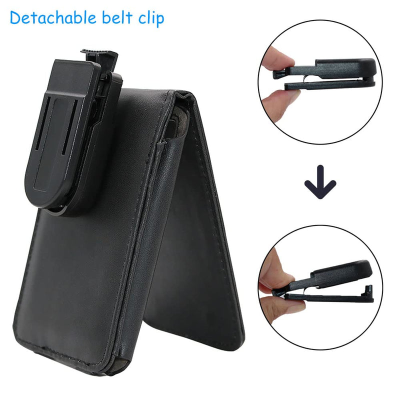 V-TOP Leather Case for Apple iPod Video Classic 80G 120G 160G 60G Classic Protective with Movable Belt Clip Black