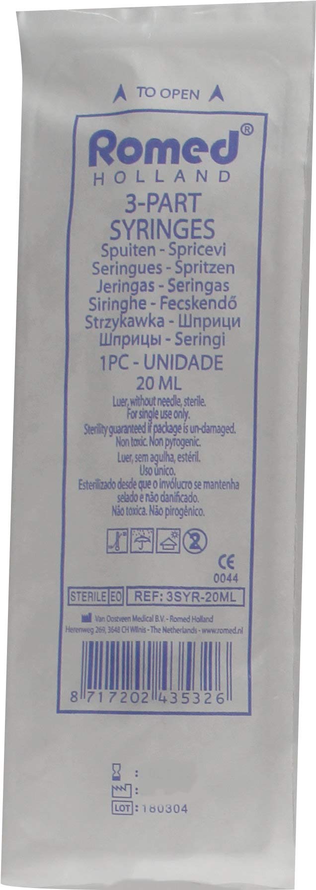[AUSTRALIA] - Romed Disposable Syringes 3-Piece 5 ml 1 x 100 Pieces 