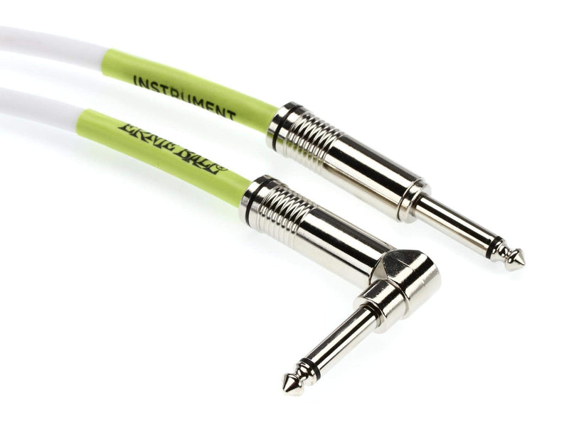 [AUSTRALIA] - Ernie Ball Instrument Cable, Straight/Angle, 20ft, White (P06047) 20 feet 
