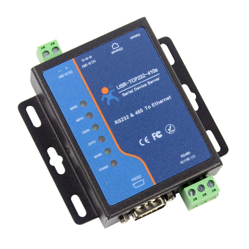 Dual Port Device Server Industrial Serial RS232 RS485 to Ethernet Converter Modbus RTU to TCP Multiple Working Modes Support TCP/UDP Server/Client,RTU Gateway, MQTT, and HTTPD Client