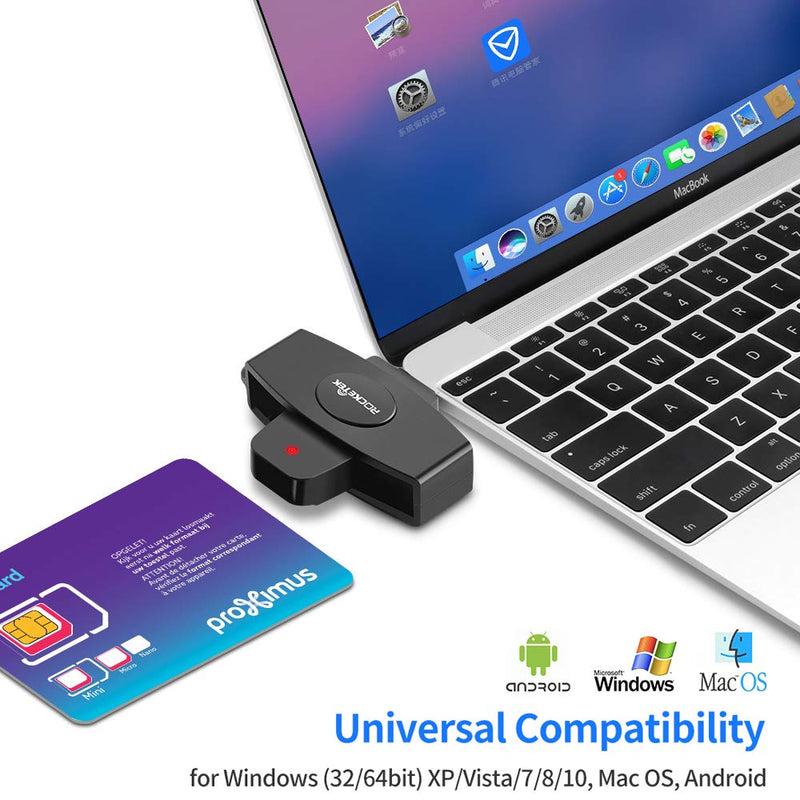 [AUSTRALIA] - USB C DOD Military USB Common Access CAC Smart Card Reader and SIM Card Reader ID CAC Card Reader,Compatible with Mac Os, Windows,Linux 