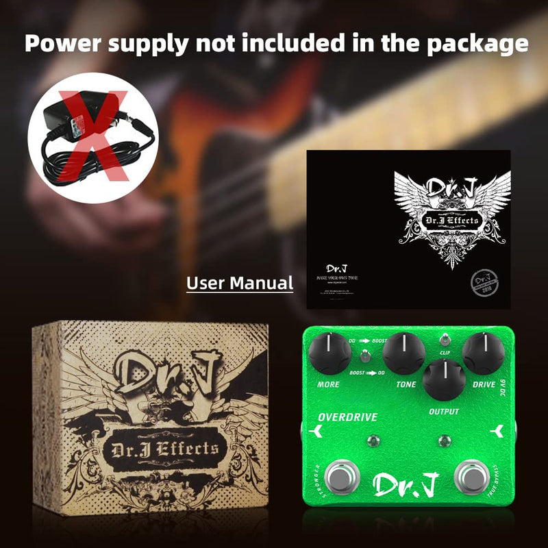 JOYO Overdrive Guitar Pedal Creamy Overdrive with Beautiful Warm Character Tones for Electric Guitar Effects High-end Edition Dr.J Series (D60) Grass Green