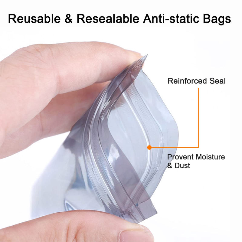 Terokota Large 10Pcs Anti Static Bags, 11.81x15.75in Shielding ESD Bag, Resealable Antistatic Motherboard Bags for Electronics, GPU 10pcs-11.81x15.75in
