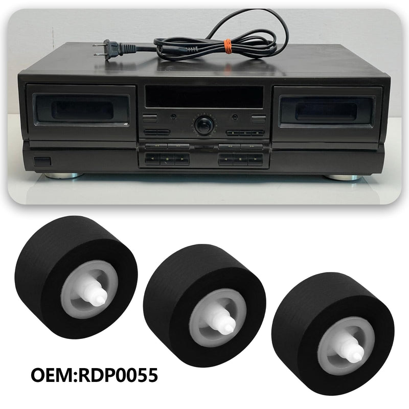 eMagTech 4Pcs Rubber Pinch Wheels RDP0055 Compatible with Technics RS-AZ6/AZ7/BX501/BX646/TR373 VCR Cassette Player Roller
