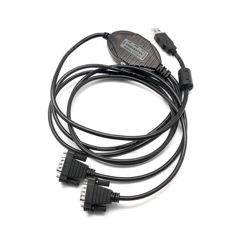 USB to 2 Ports RS232 Converter Adapter, DB9 pin Adopts UK FTDI Chipset, Win XP/Vista/7/8/10/CE/Mac/Linux Supports 4.9ft Length UT-8812