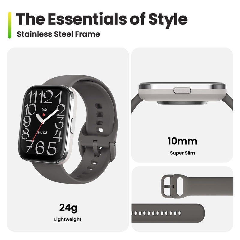 Amazfit Bip 5 Core Smart Watch for Men Women 46mm, 11-Day Battery, Fitness Activity Tracker with 120+ Sports Modes, Heart Rate & Sleep Monitor, for Android Phone & iPhone, Water Resistant, Black