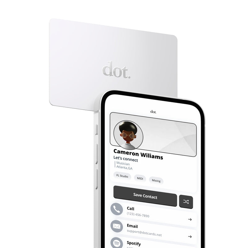 dot. Pack - Digital Business Card Starter Pack - Tap to Share - iPhone & Android (White)