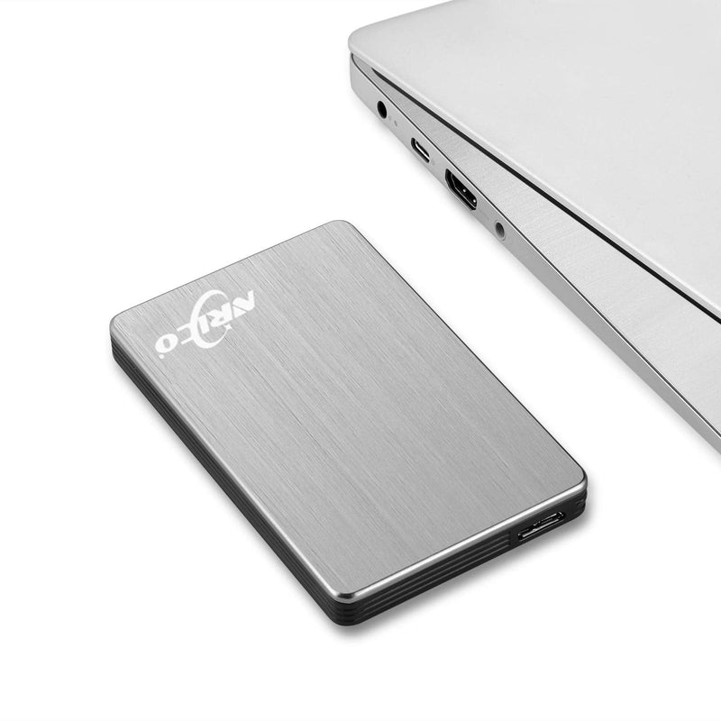 NRICO Portable External Hard Drive, USB 3.0, 2.5 Inch, (Grey, 500, GB) | Storage Compatible for PC, Mac, 500GB Grey