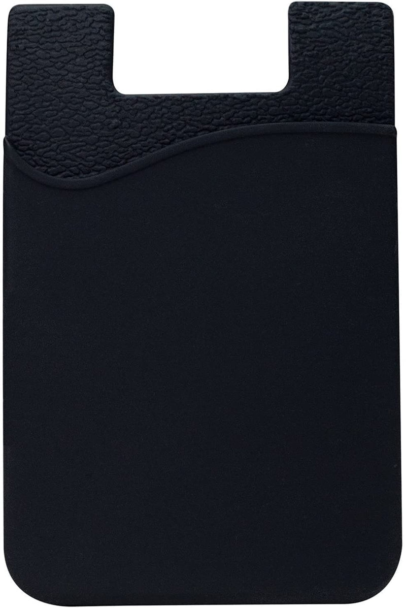 Cell Phone Card Holder for Back of Phone Case. Silicone Stick On Pocket Wallet for iPhone, Android & Other Flat Surfaces, Great for Credit Cards, Business Card, Cash & ID Cards (Grey White Black) Grey, White, Black