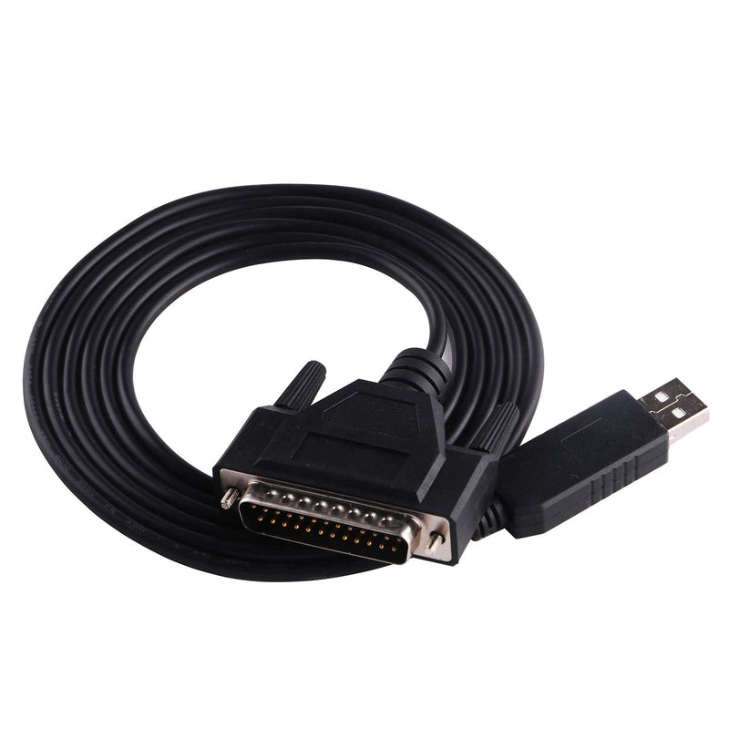 16FT USB RS-232 to DB25 Serial Adapter Cable for Fanuc CNC DNCLINK Configuration Copy Setting,Compatible wiith Windows,Linux,MAC OS,FTDI Chip Inside 16FT