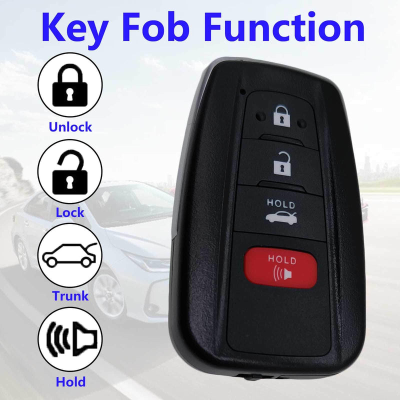 Smart Key for Toyota Corolla 2019-2022, Vehicle Proximity Smart Remote Control Key Fob Replacement for Corolla HYQ14FBN 8990H-02030 231451-2000,315MHz